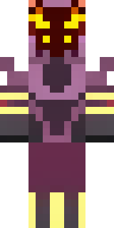 a nether hunter in crimson hide with glowing gold trim