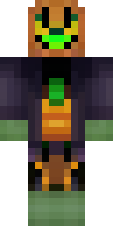 a Halloween pumpkin-headed figure in a dark cloak