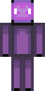 an enderman-inspired figure, tall and black with purple eyes