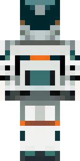 a mecha pilot in a white flight suit with a segmented helmet