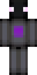 an enderman-inspired figure, tall and black with purple eyes