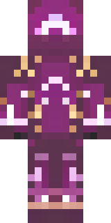 a nether hunter in crimson hide with glowing gold trim