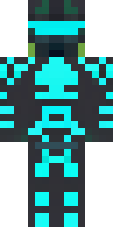 a neon cyber-ninja in dark bodysuit with teal light trim