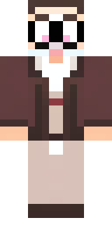 a friendly villager librarian in brown robes with glasses