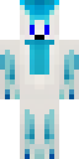 a snow fox spirit in white fur with blue markings