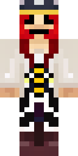 a pirate captain in a long red coat and tricorn hat