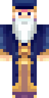 an old wizard in a starry midnight-blue robe and pointed hat
