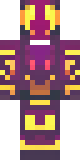 a nether hunter in crimson hide with glowing gold trim