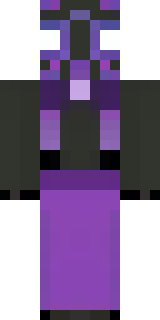 an enderman-inspired figure, tall and black with purple eyes