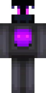 an enderman-inspired figure, tall and black with purple eyes
