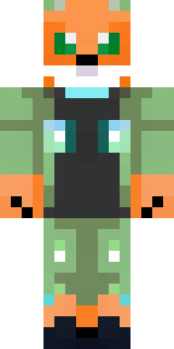 an anthropomorphic fox in a green explorer jacket