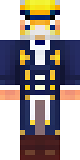 an airship captain in a navy coat with copper gadgets