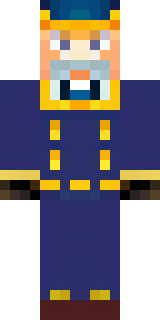 an airship captain in a navy coat with copper gadgets