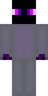 an enderman-inspired figure, tall and black with purple eyes
