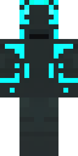 a neon cyber-ninja in dark bodysuit with teal light trim