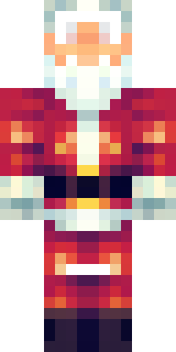 a jolly Santa in a red suit with a white beard and sack