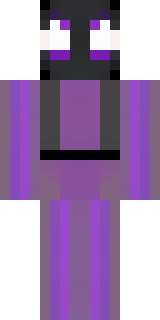 an enderman-inspired figure, tall and black with purple eyes