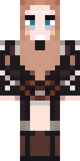 a shieldmaiden in leather armor with war paint