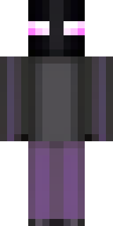 an enderman-inspired figure, tall and black with purple eyes