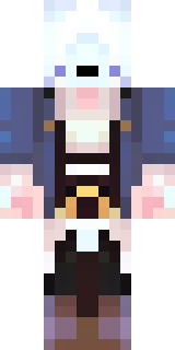 a ghostly pirate with pale skin and a tattered blue coat