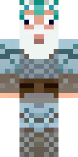 a frost viking in white furs and a horned helm