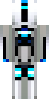a chrome android with glowing blue eyes and exposed joints