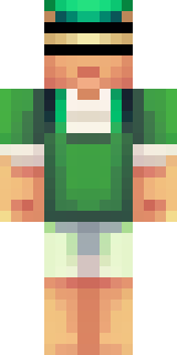 a farmer villager in a straw hat with a green apron