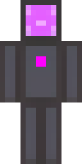 an enderman-inspired figure, tall and black with purple eyes