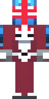 a masked hero in a sleek red and blue suit with a chest emblem