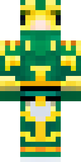 a jade samurai in green and gold ceremonial armor