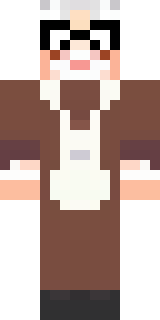 a friendly villager librarian in brown robes with glasses