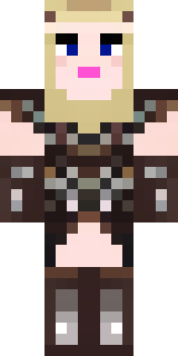 a shieldmaiden in leather armor with war paint