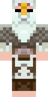 a frost viking in white furs and a horned helm