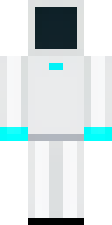 a sleek white service robot with a single cyan sensor