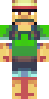 a farmer villager in a straw hat with a green apron