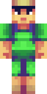 a farmer villager in a straw hat with a green apron