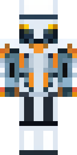 a mecha pilot in a white flight suit with a segmented helmet