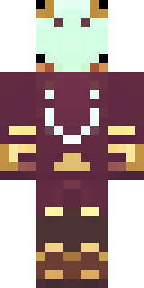a nether hunter in crimson hide with glowing gold trim