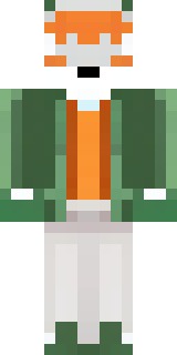 an anthropomorphic fox in a green explorer jacket