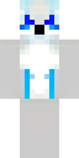 a snow fox spirit in white fur with blue markings