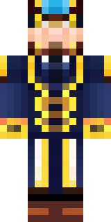 an airship captain in a navy coat with copper gadgets