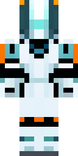 a mecha pilot in a white flight suit with a segmented helmet