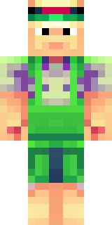 a farmer villager in a straw hat with a green apron