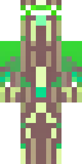 a nature druid in mossy green robes with antler headdress