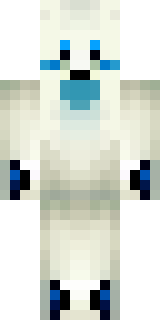 a snow fox spirit in white fur with blue markings