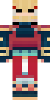 a samurai in red lacquered armor with a horned helmet