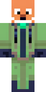 an anthropomorphic fox in a green explorer jacket