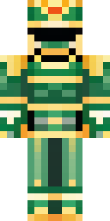 a jade samurai in green and gold ceremonial armor
