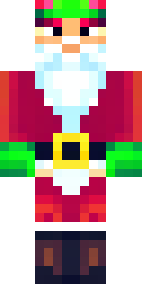 a jolly Santa in a red suit with a white beard and sack
