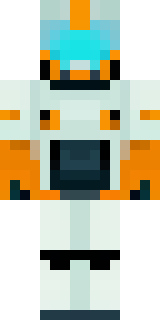 a mecha pilot in a white flight suit with a segmented helmet